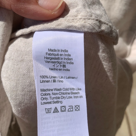 Baird McNutt Irish Linen for J. Crew cream shirt dress size S - Picture 7 of 13